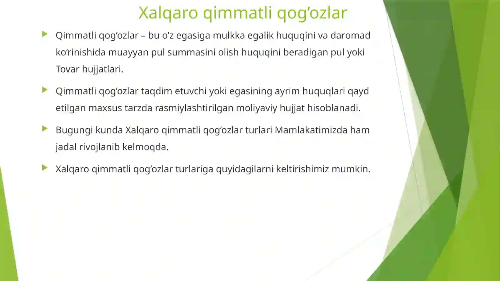 qimmatli qog'ozlar 2