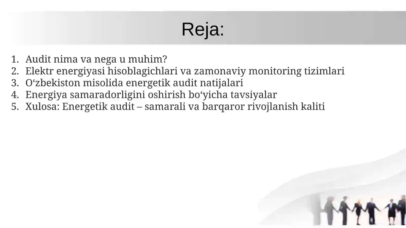 Asosiy vositalar va quvvatlarni ishga tushirish auditi 2