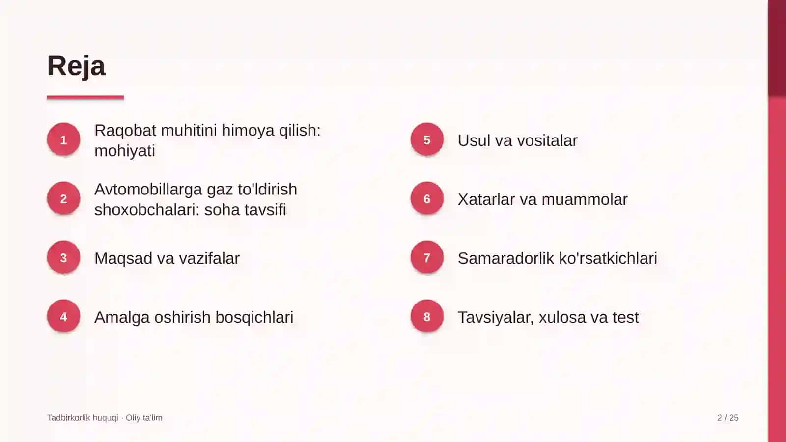 Avtomobillarga gaz to'ldirish shoxobchalarida raqobat muhitini himoya qilish 2