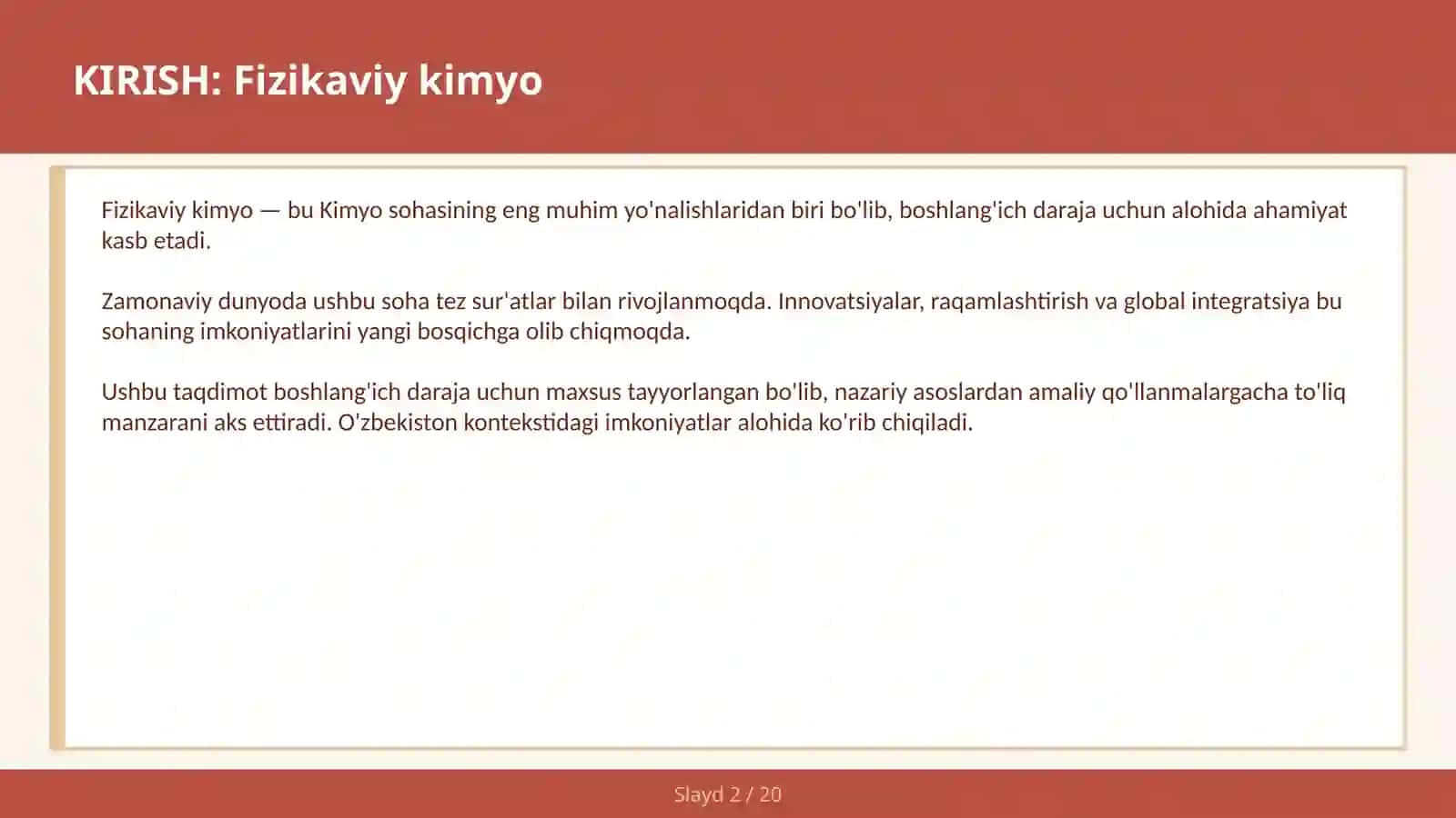 Fizikaviy kimyo 2