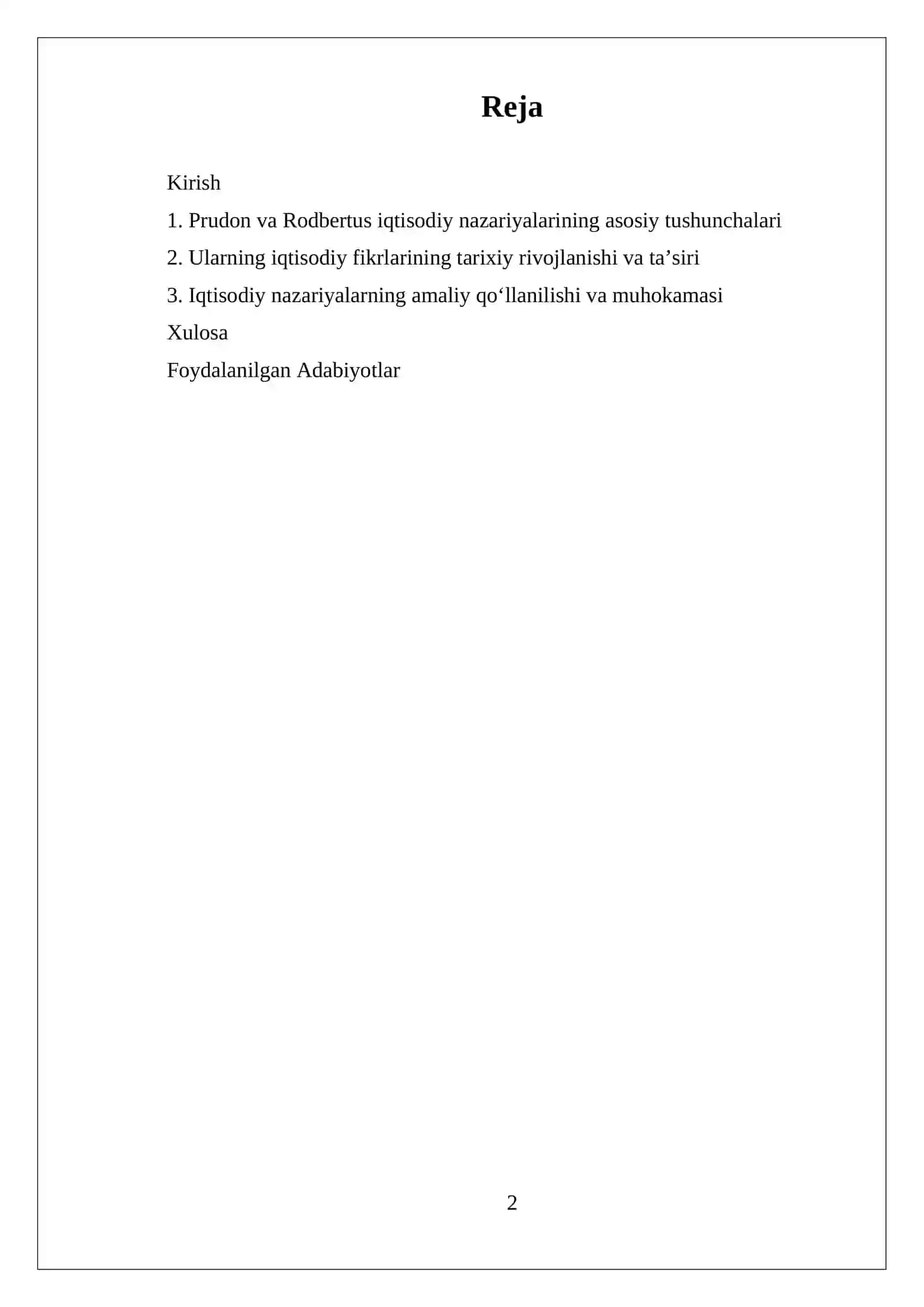 Prudon va Rodbertusning Iqtisodiy Gʻoyalari 2