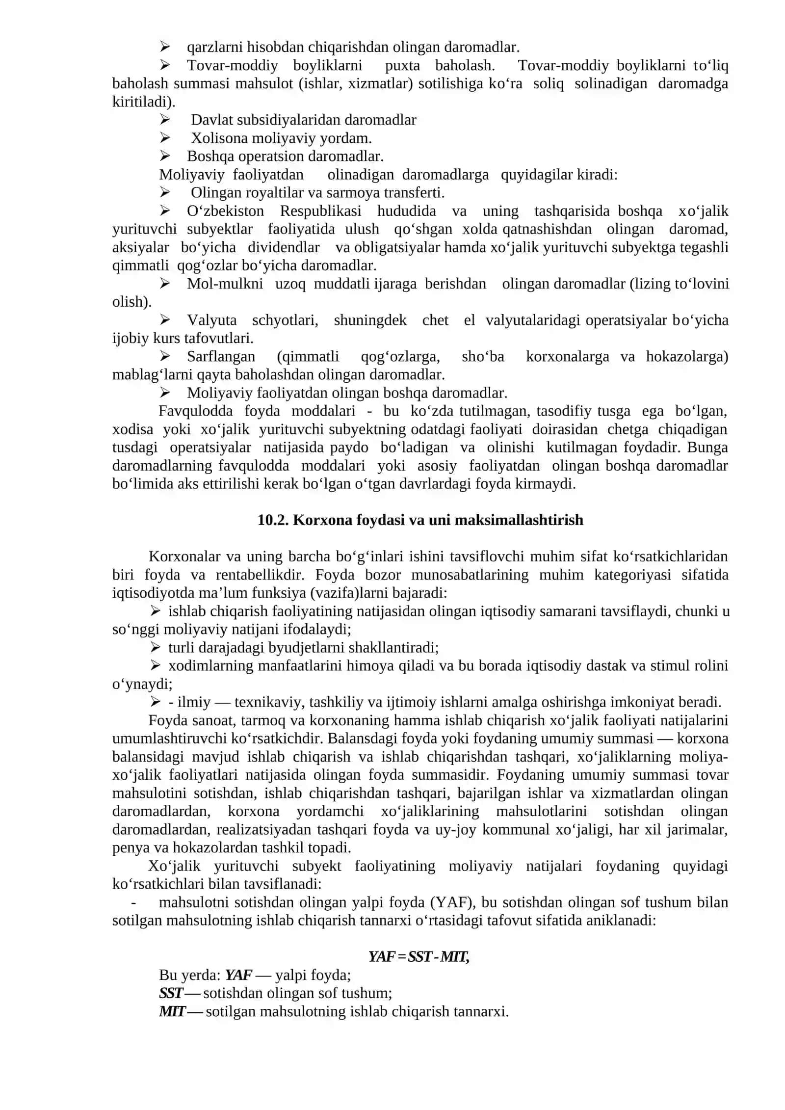 Korxona Faoliyatining Maliyaviy Natijalari 2