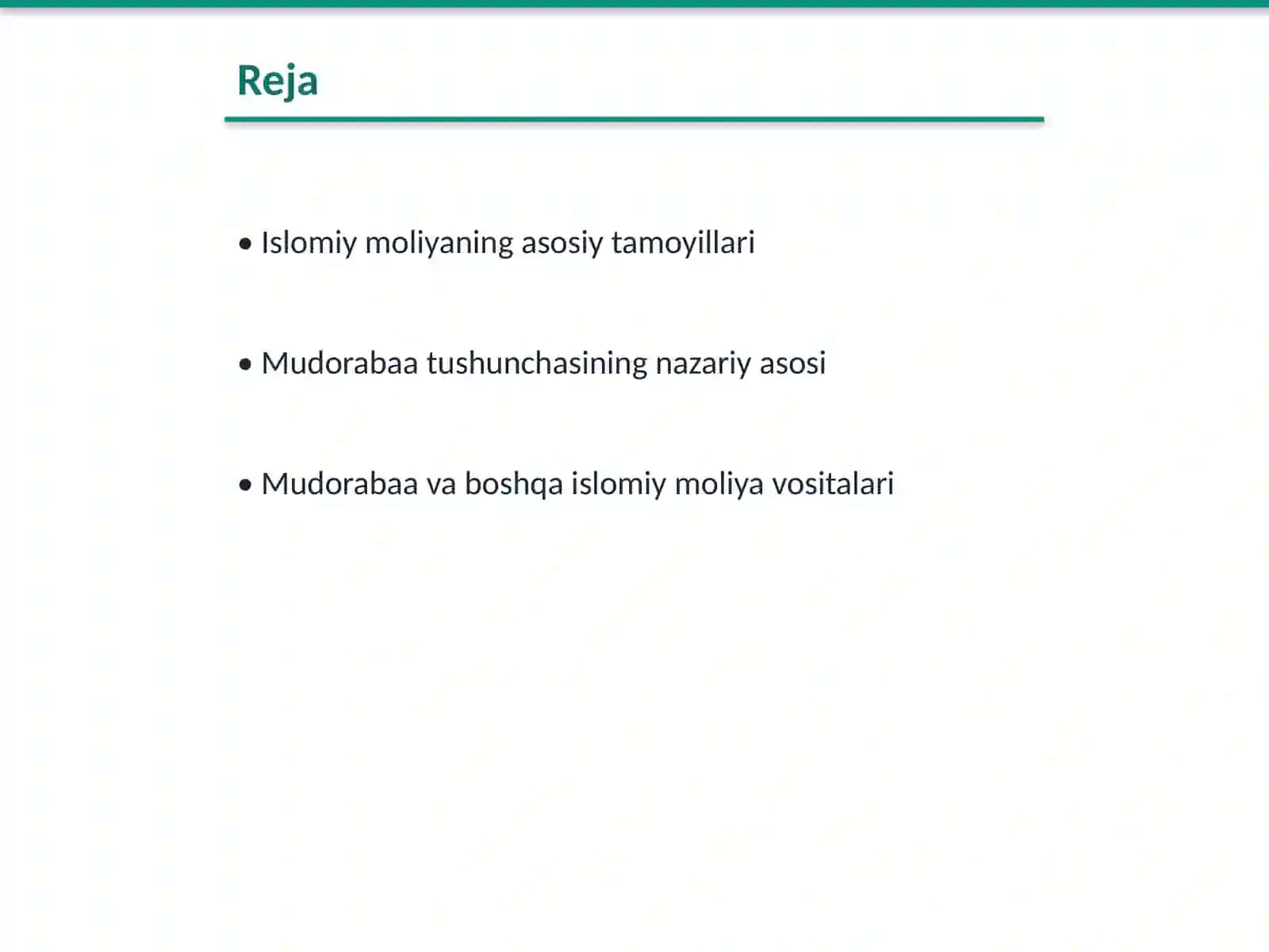 Islomiy moliya: Kirish va tushunchalar 2