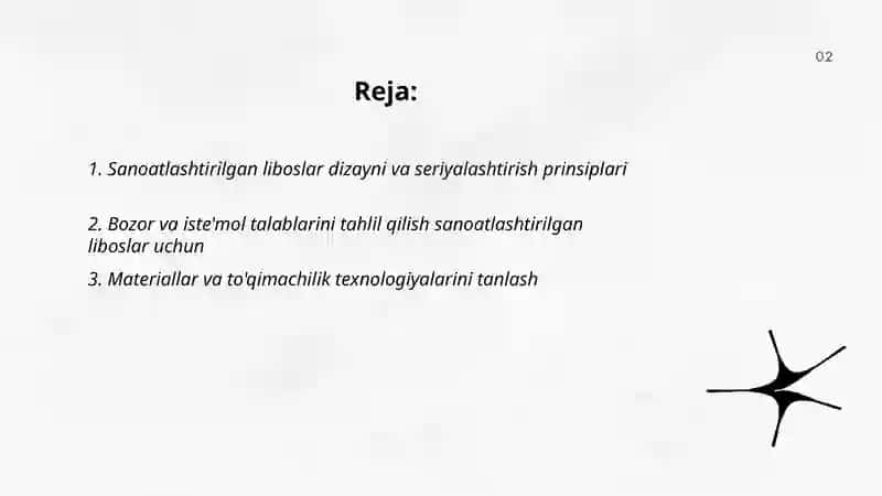 Sanoatlashtirilgan liboslarni manzilli loyihalash 2