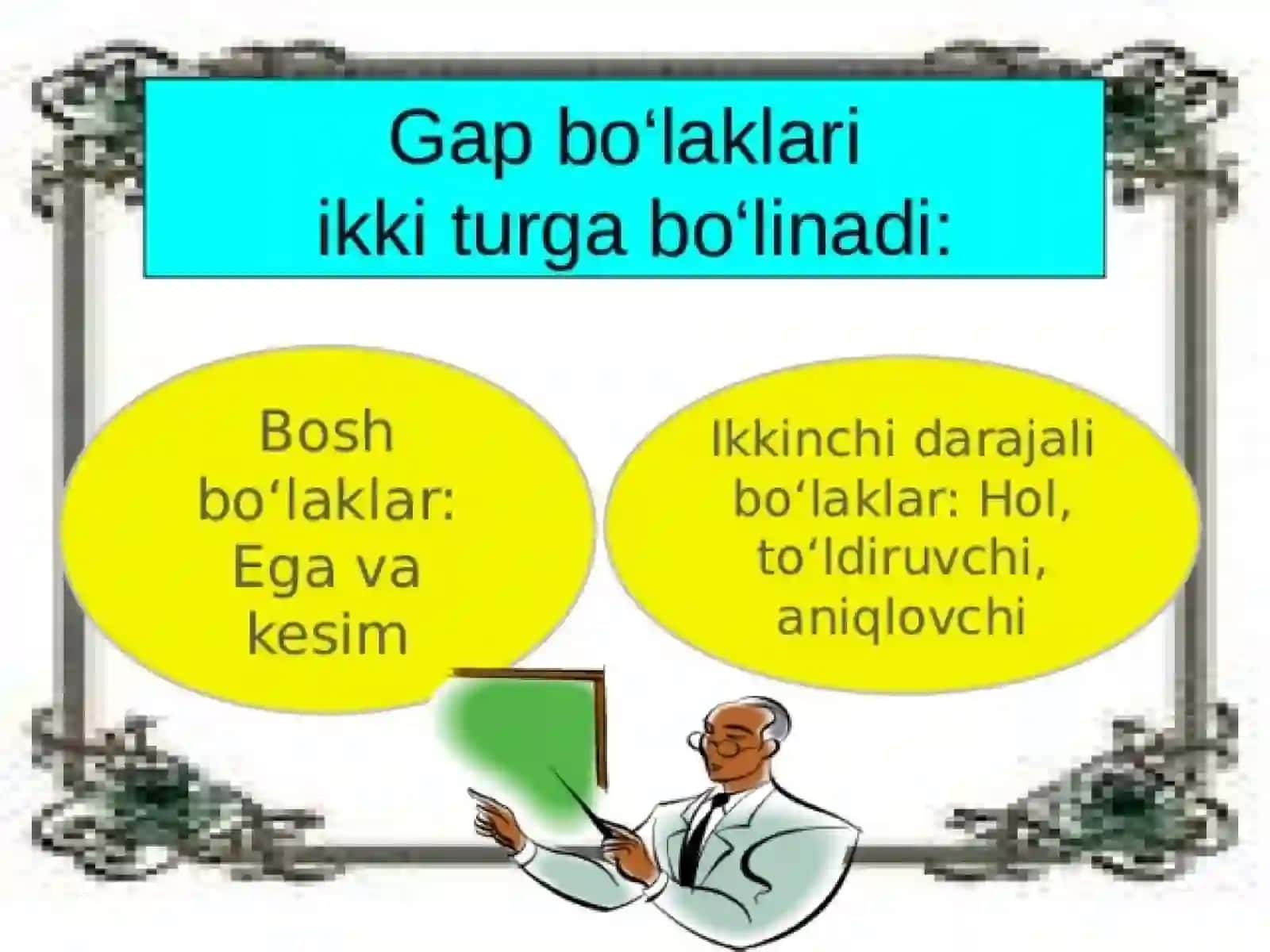 O‘zbek tilida gap bo‘laklari 2
