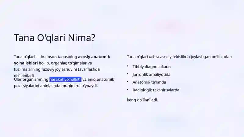 Tana O'qlarining Anatomik Tavsifi 2