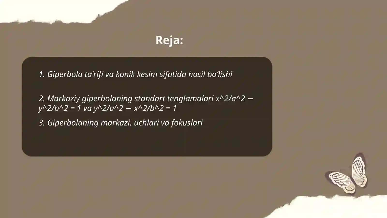 Giperbola va uning xossalari 2