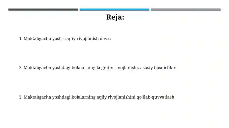 Maktabgacha yosh davrida psixik rivojlanish 2