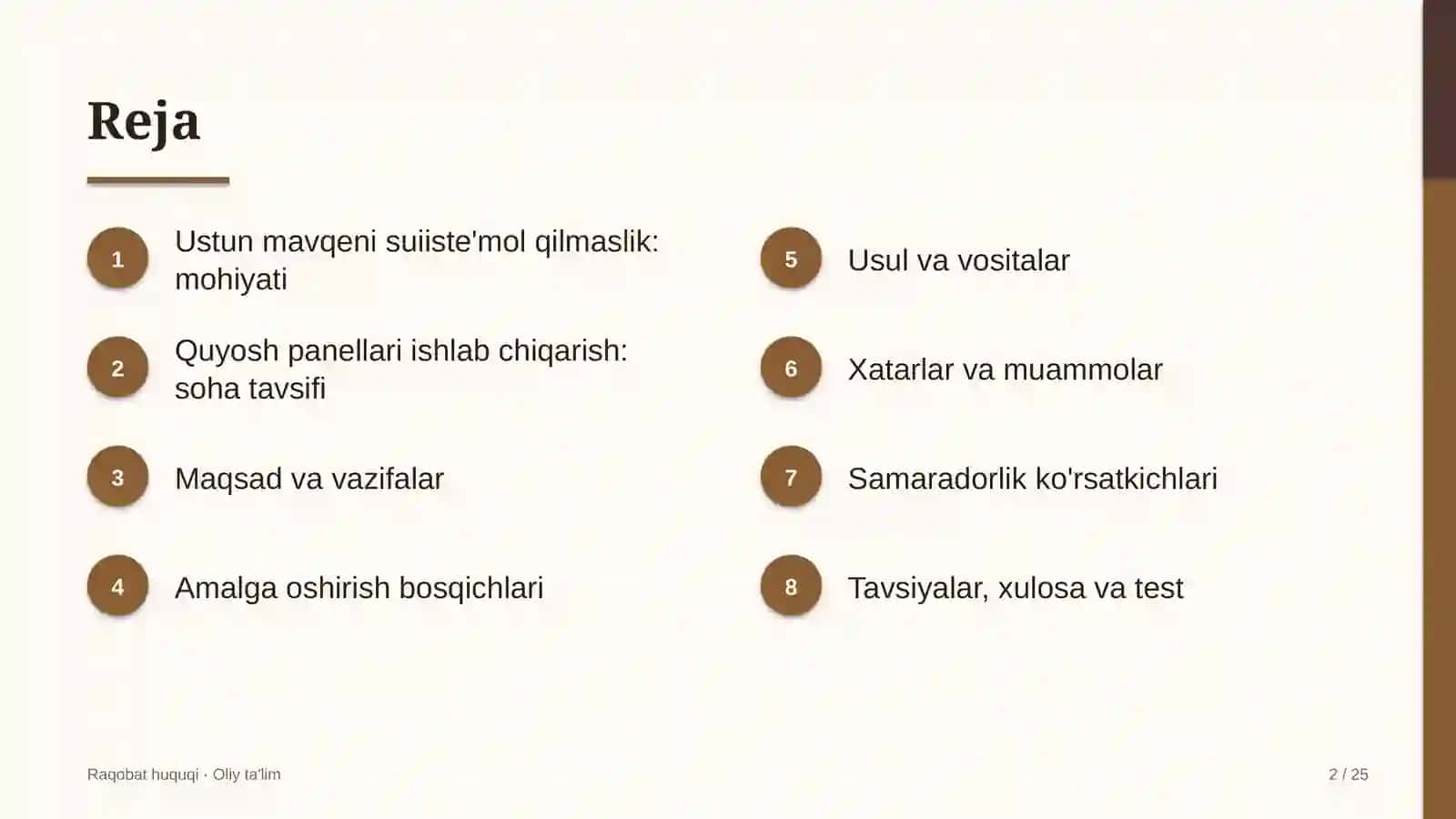 quyosh panellari ishlab chiqarishda bozordagi ustun mavqeni suiiste'mol qilmaslik 1403 2