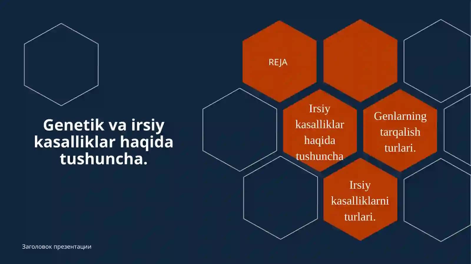 Genetik va irsiy kasalliklar haqida tushuncha. 2