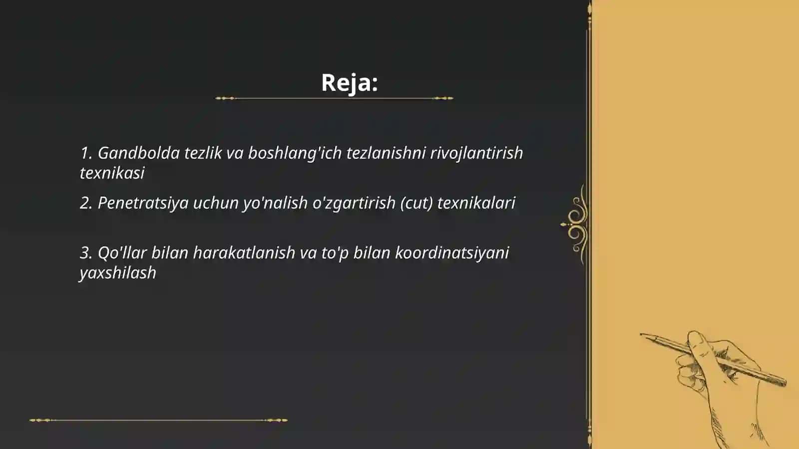 Gandbolda tezlik va boshlang'ich tezlanishni rivojlantirish 2