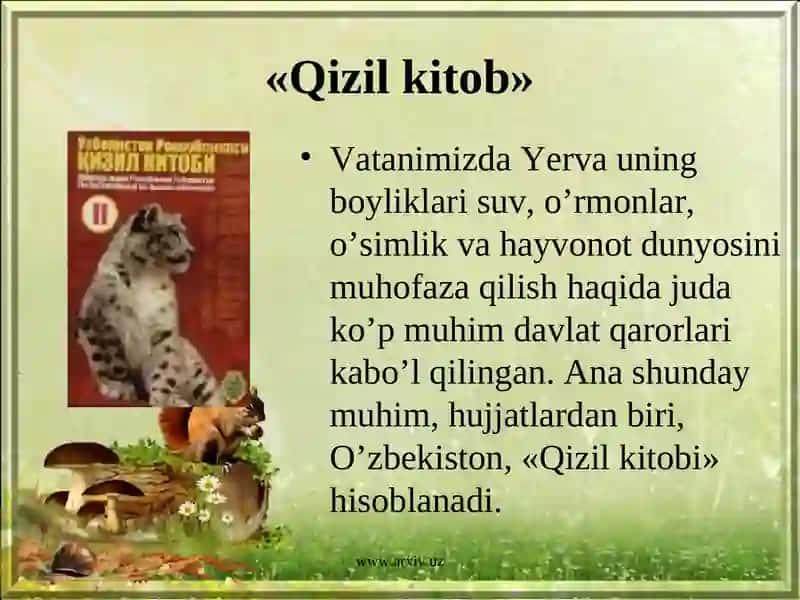 QIZIL KITOBGA KIRITILGAN O'SIMLIKLAR VA HAYVONLAR 2