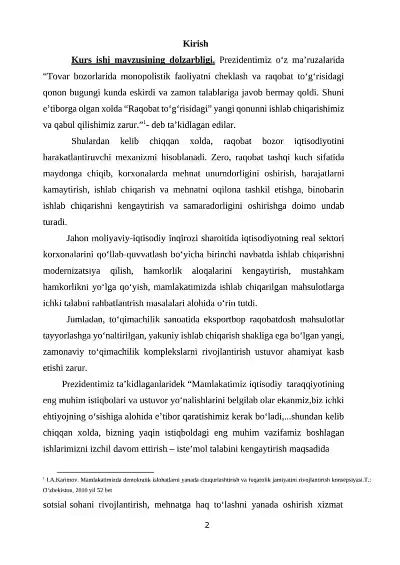 MONOPOL RAQOBATLASHGAN BOZOR, UNING AFZALLIKLARI VA KAMCHILIKLARI 2