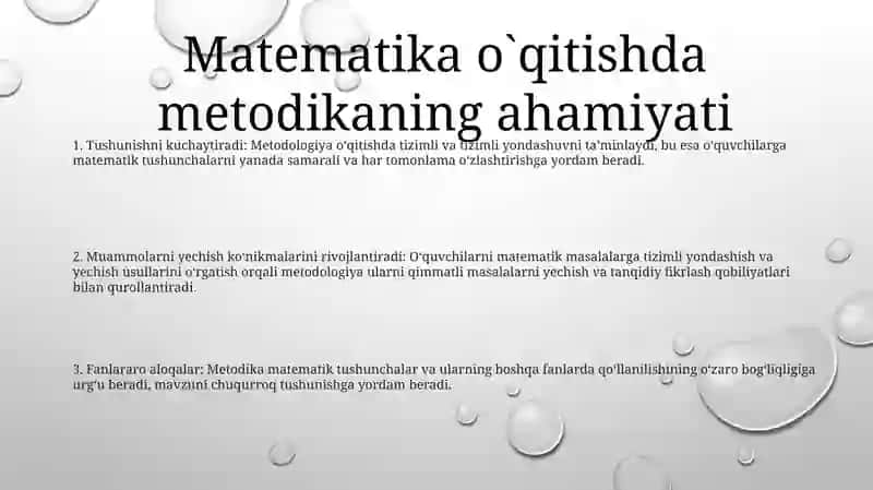 Boshlang'Ich Sinflarda Matematika O'Qitish Metodikasi,Fanlararo Bog'Liqligi 2