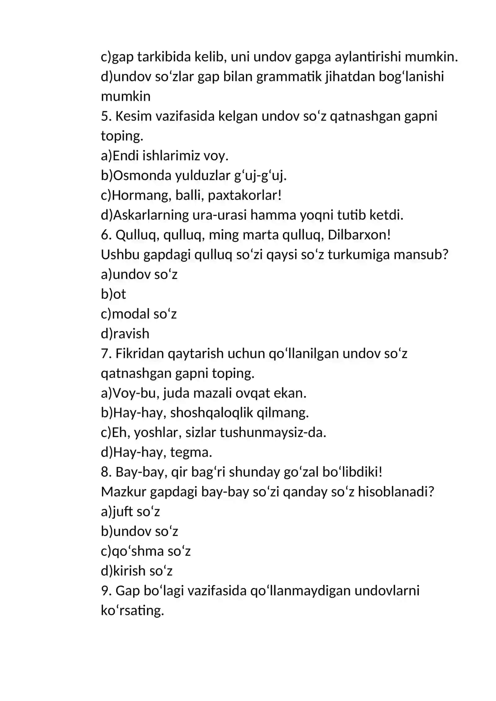 ALOHIDA OLINGAN SO’ZLAR 2
