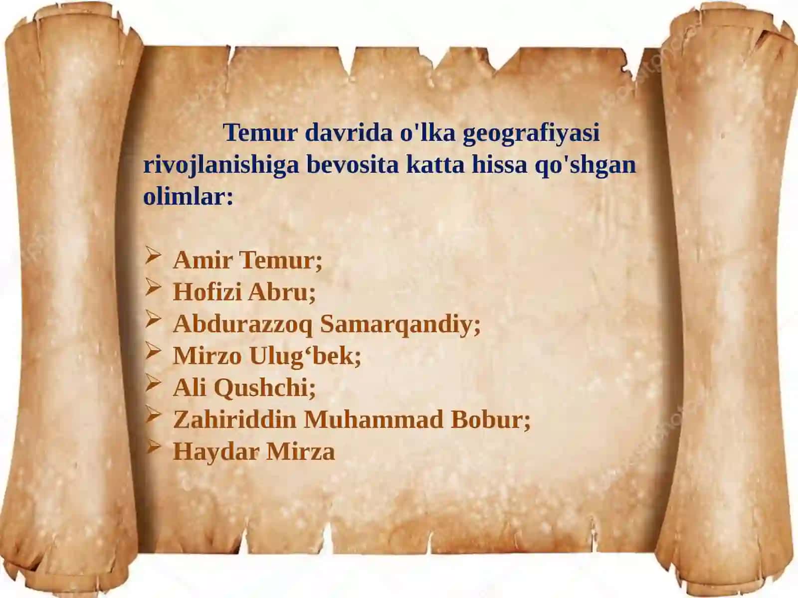 Temuriylar davrida geografiya 2