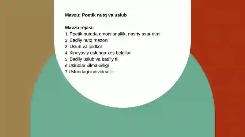 Poetik nutq va uslub 2