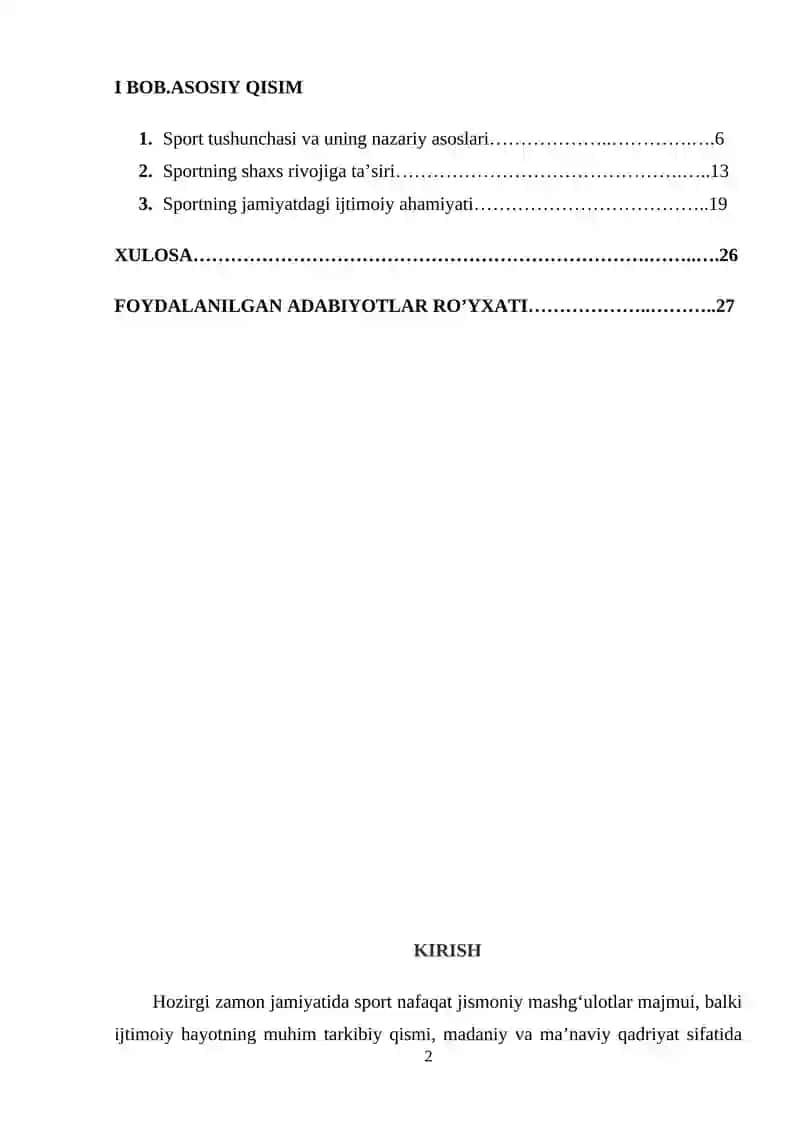Sport tushinchasi va ijtimoiy ahamiyati 2