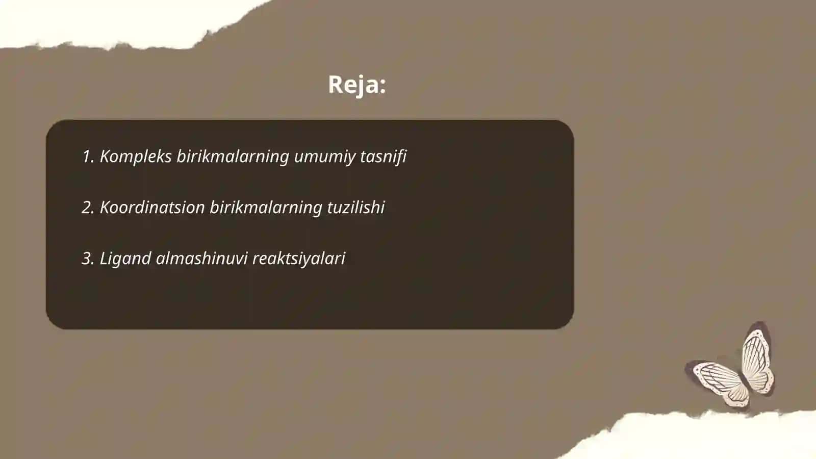 Kompleks birikmalarning olinish usullari 2