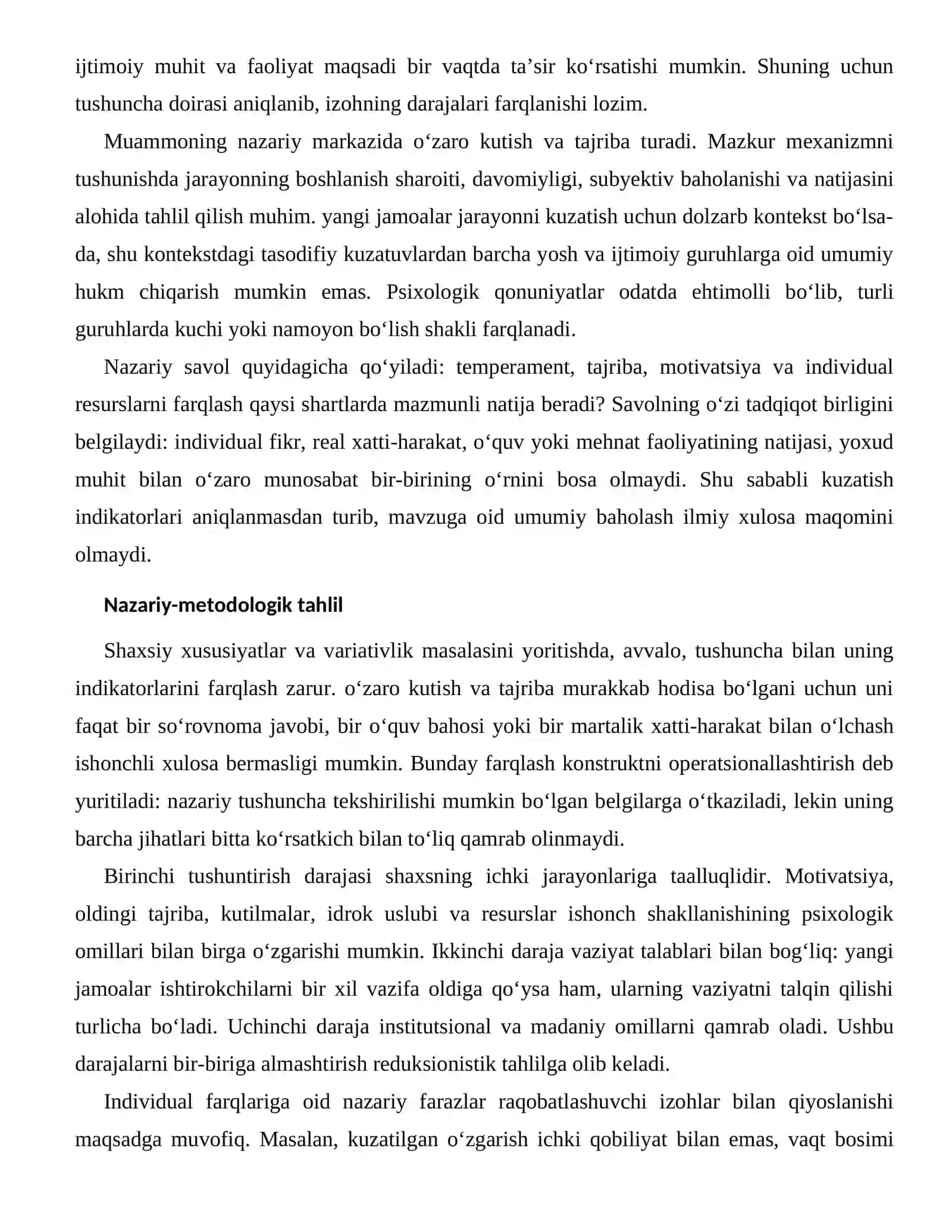 ISHONCH SHAKLLANISHINING PSIXOLOGIK OMILLARI — INDIVIDUAL FARQLARI 2