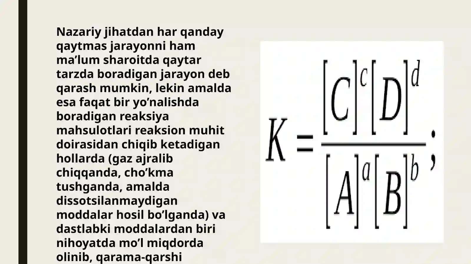Kimyoviymuvozanat va uning siljishi gata’siretuvchi omillar 2