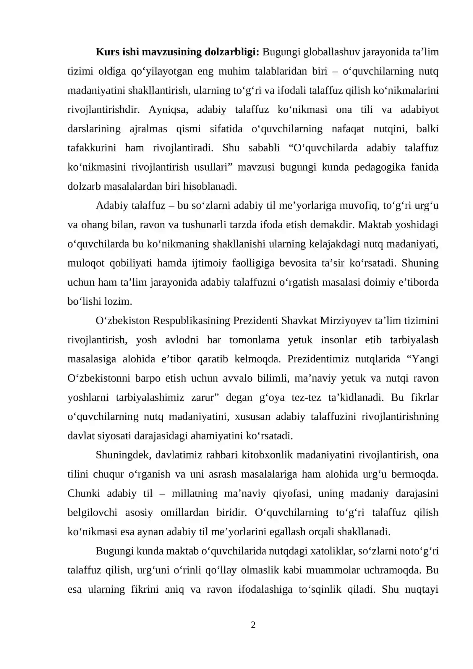 ADABIY TALAFFUZNING NAZARIY ASOSLARI VA UNI O‘QUV-CHILAR NUTQIDA SHAKLLANTIRISH IMKONIYATLARI 2
