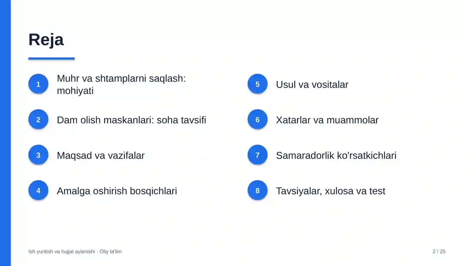 Dam olish maskanlarida tashkilot muhri va shtamplarini saqlash 2