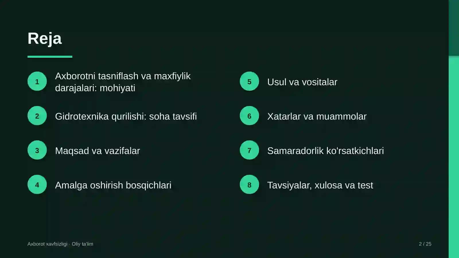 gidrotexnika qurilishida axborotni tasniflash va maxfiylik darajalarini belgilash 9812 2