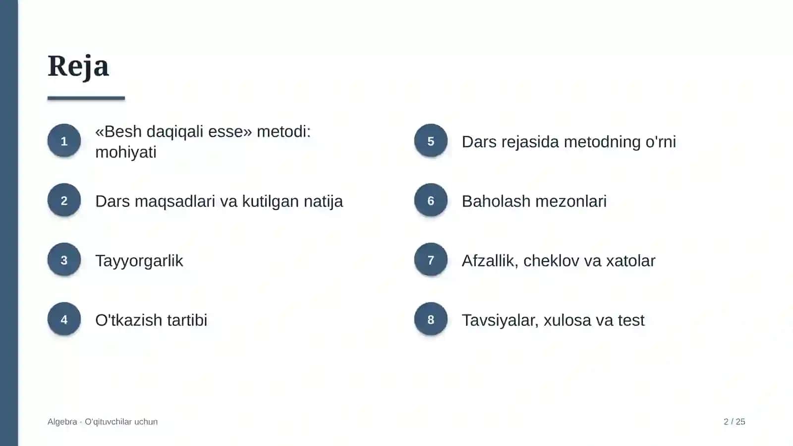 algebra darslarida besh daqiqali esse metodidan foydalanish 4968 2