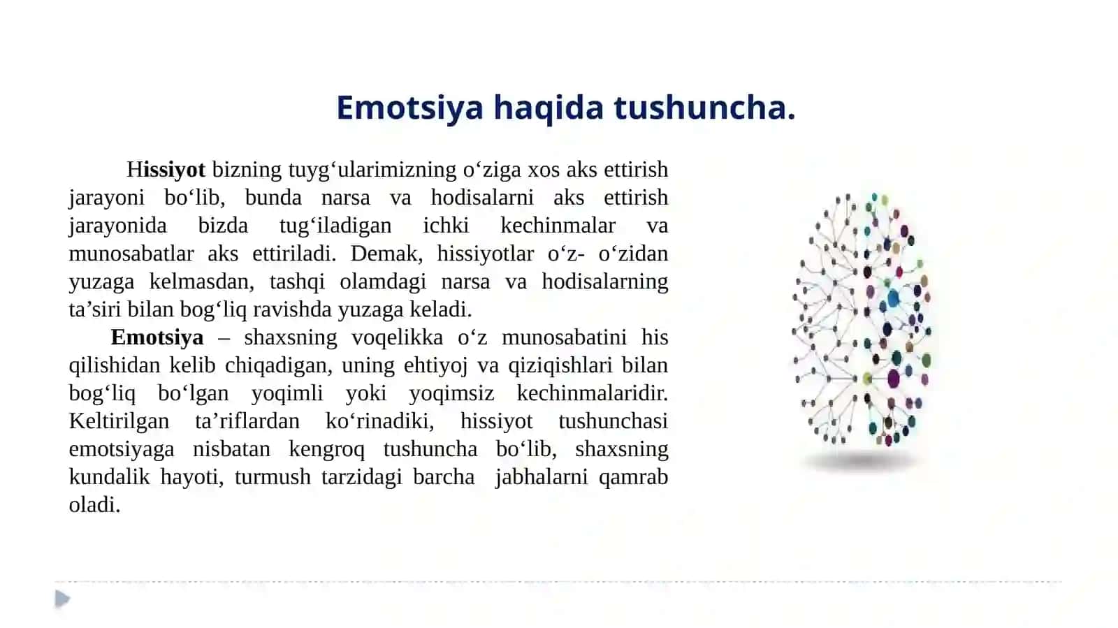 Hissiyot va emotsiyalar 2