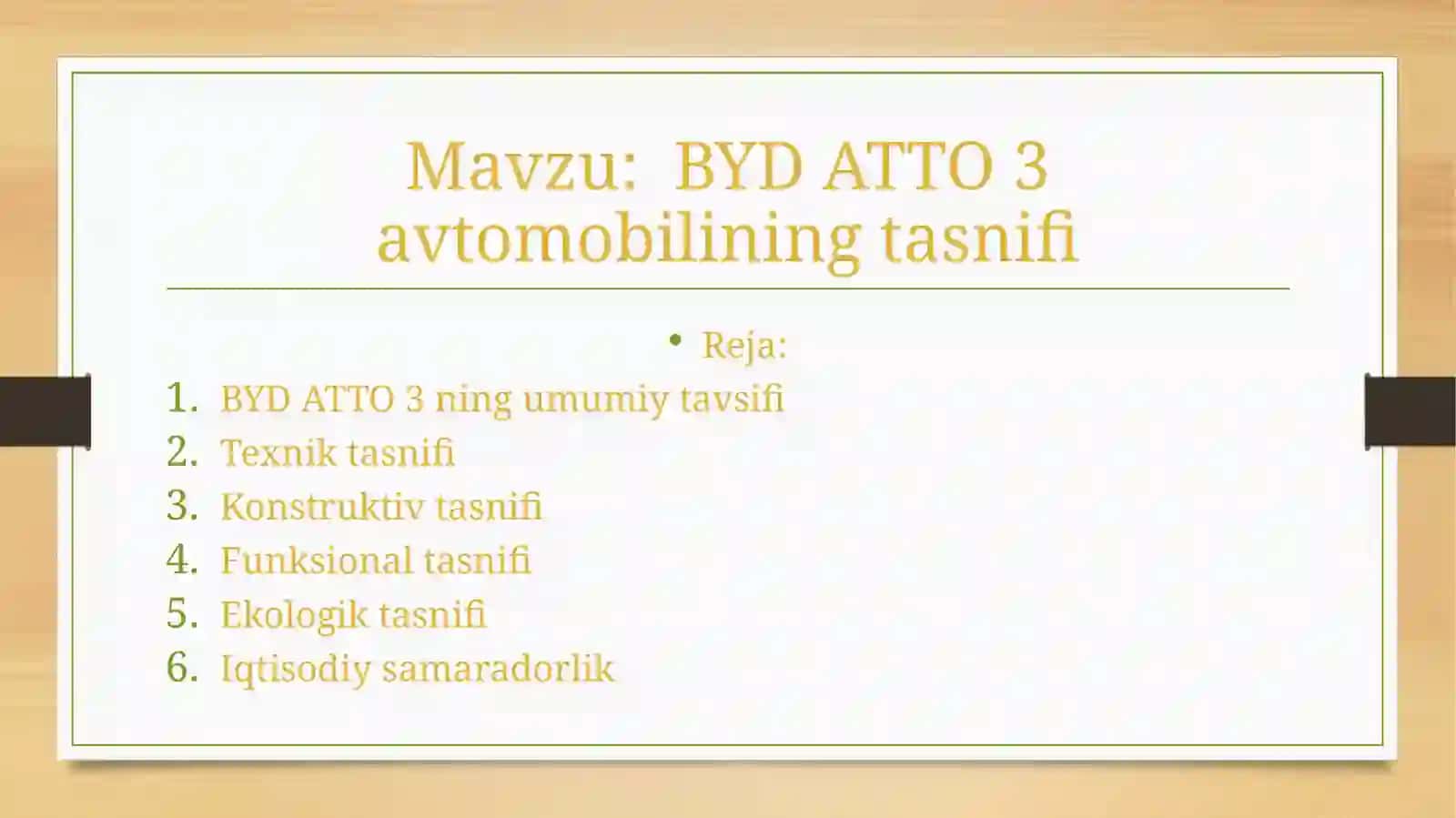 Elektromobillar tasnifi 2