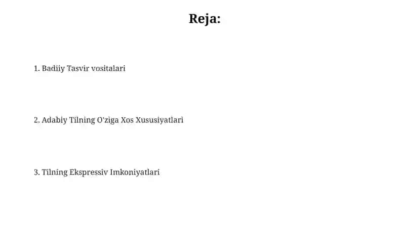 Adabiytilning o'ziga xos xususiyatlari 2