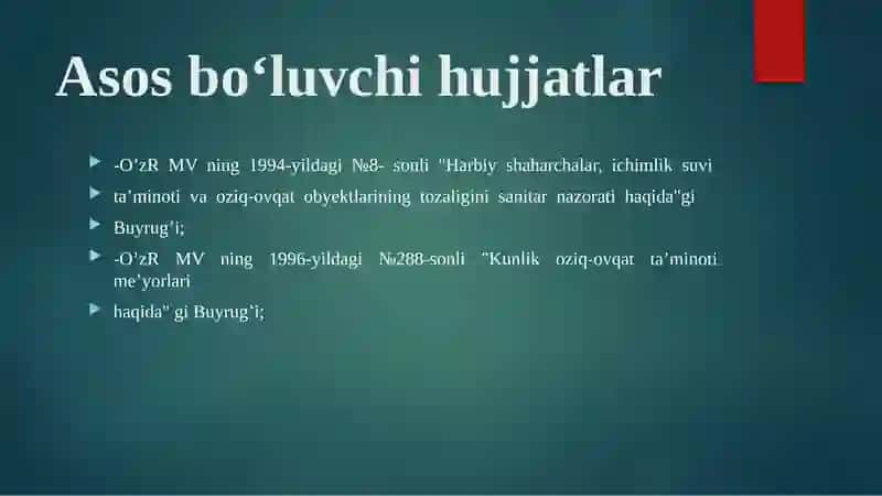 Harbiyxizmatchilarni ovqatlantirishni ahamiyati va kunlik ovqat mahsulotlarining me’yori 2