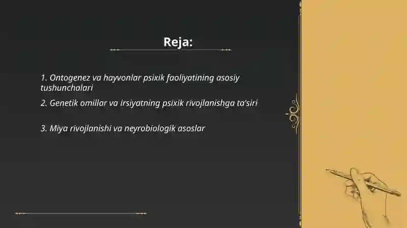 Hayvonlar psixik faoliyatining ontogenezda rivojlanishishi 2
