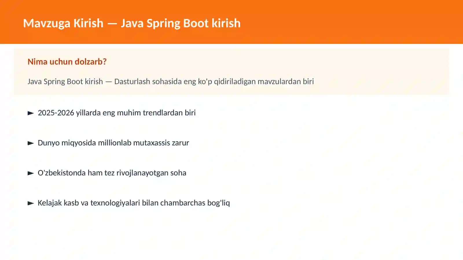 Java Spring Boot kirish 2