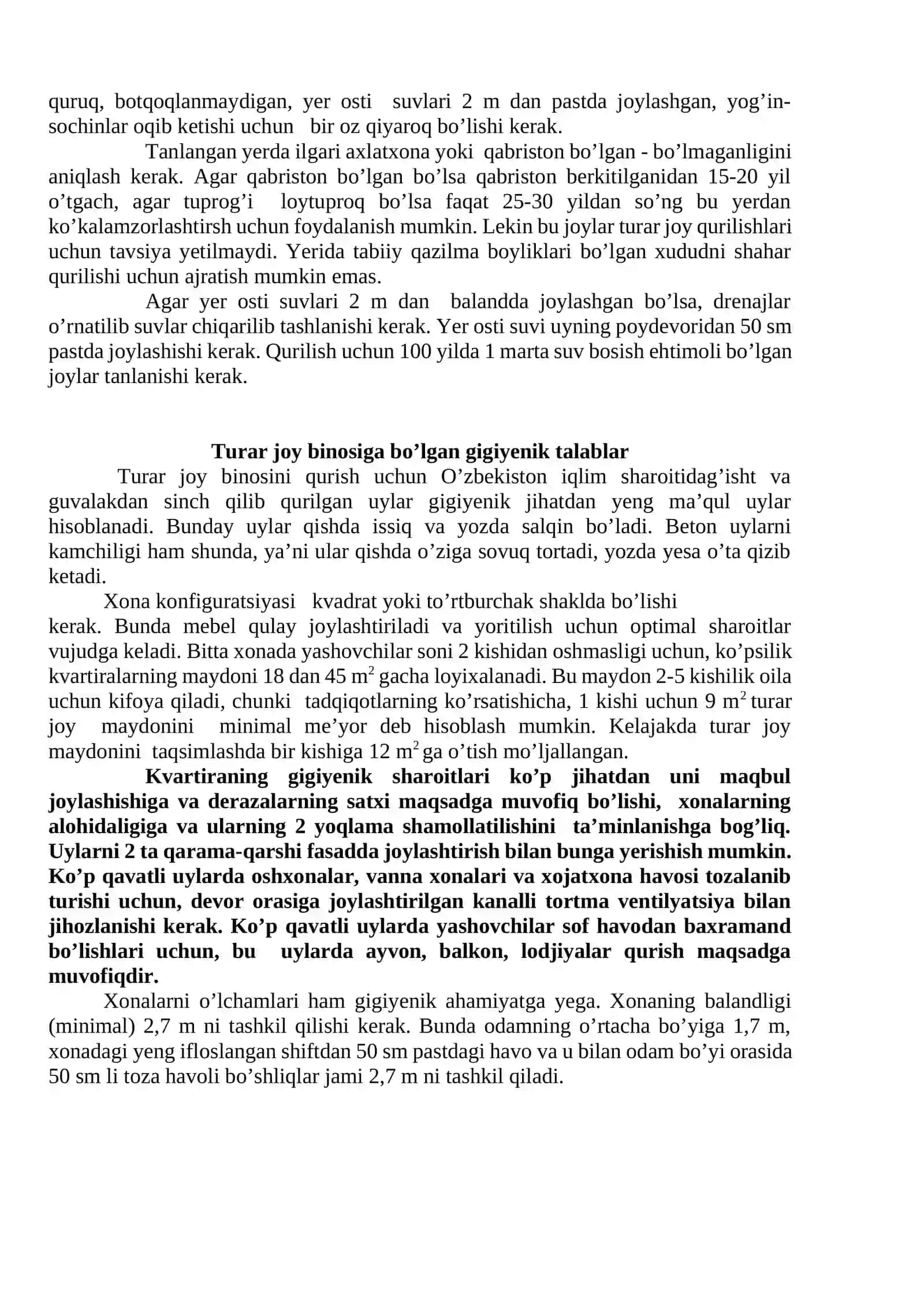Turar joy gigiyenasi 2