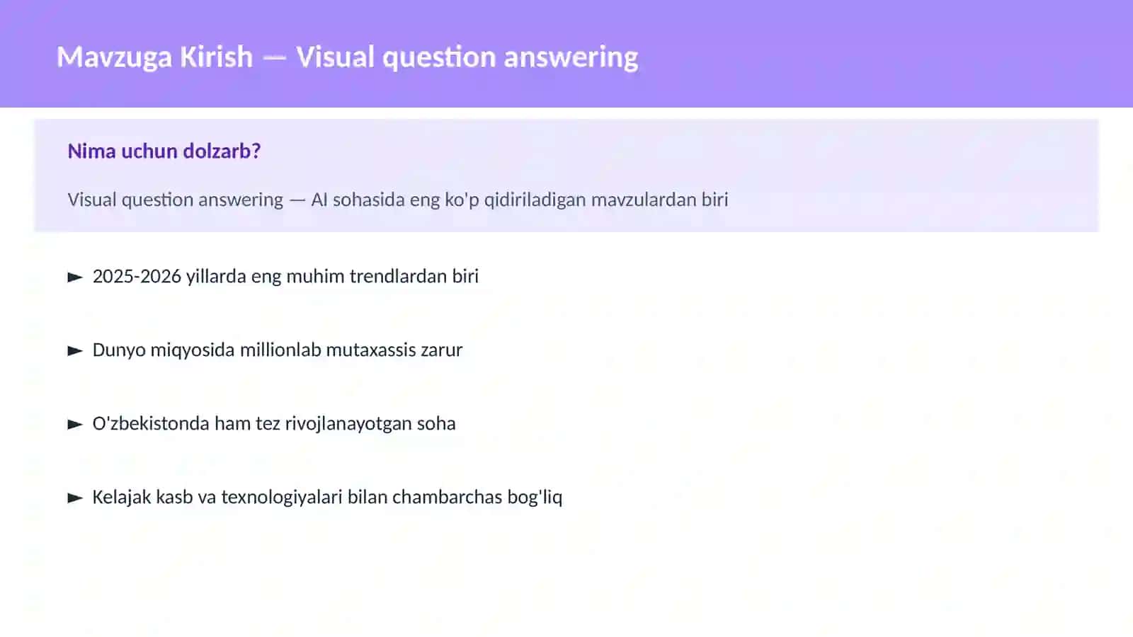 Visual question answering 2