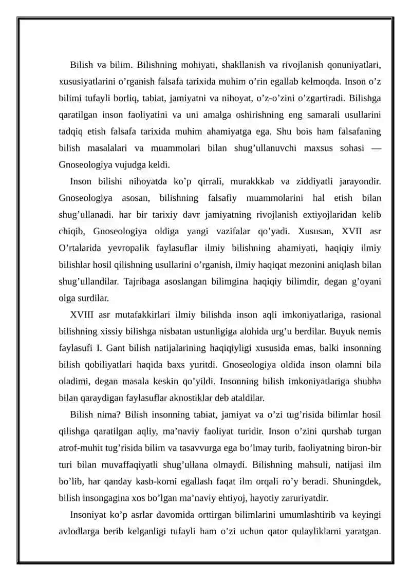 Bilish falsafasi 2