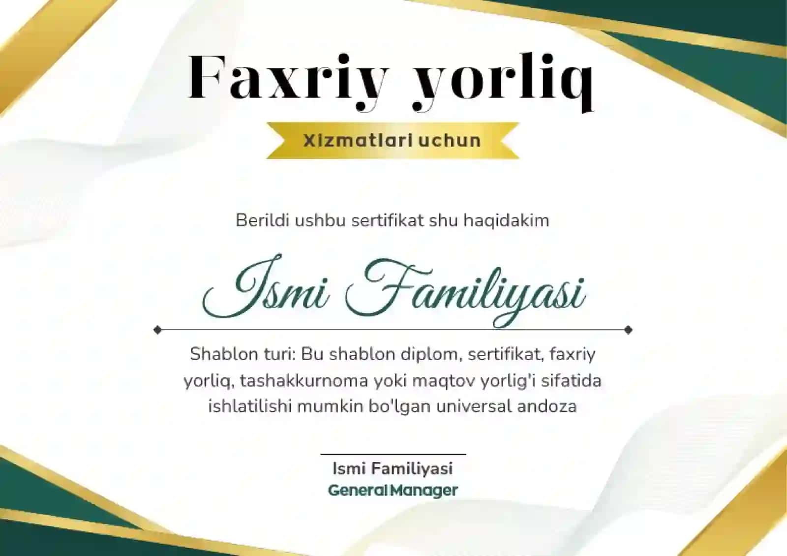 Faxriy yorliq 2