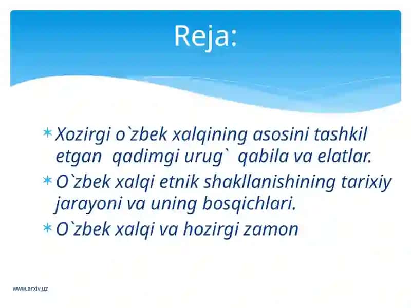 O'zbek Xalqining Etnik Shakllanishi 2