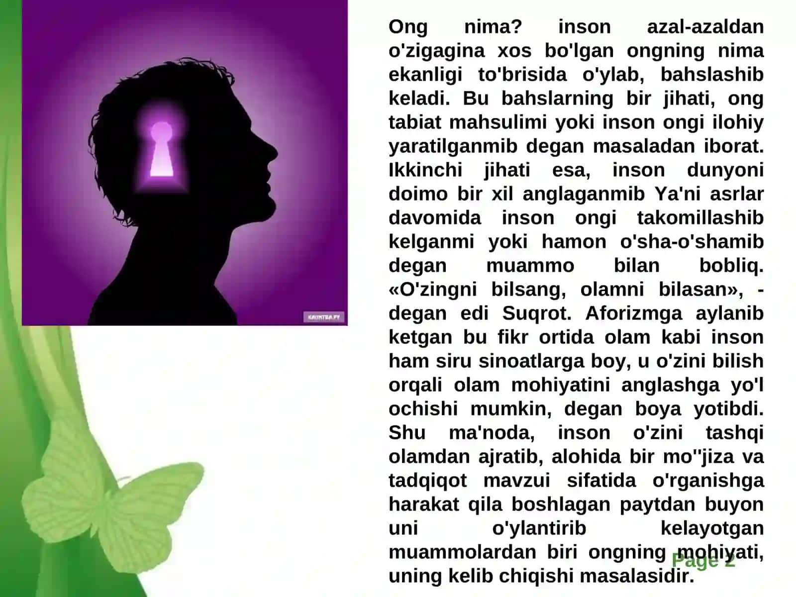 Individual ong rivojlanishida ijtimoiy munosabatlarni hal qiluvchi roli 2