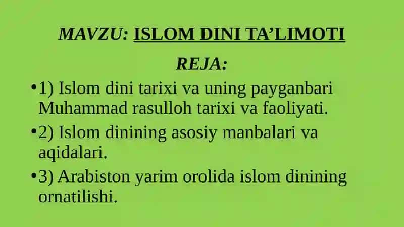 ISLOM DINI 2