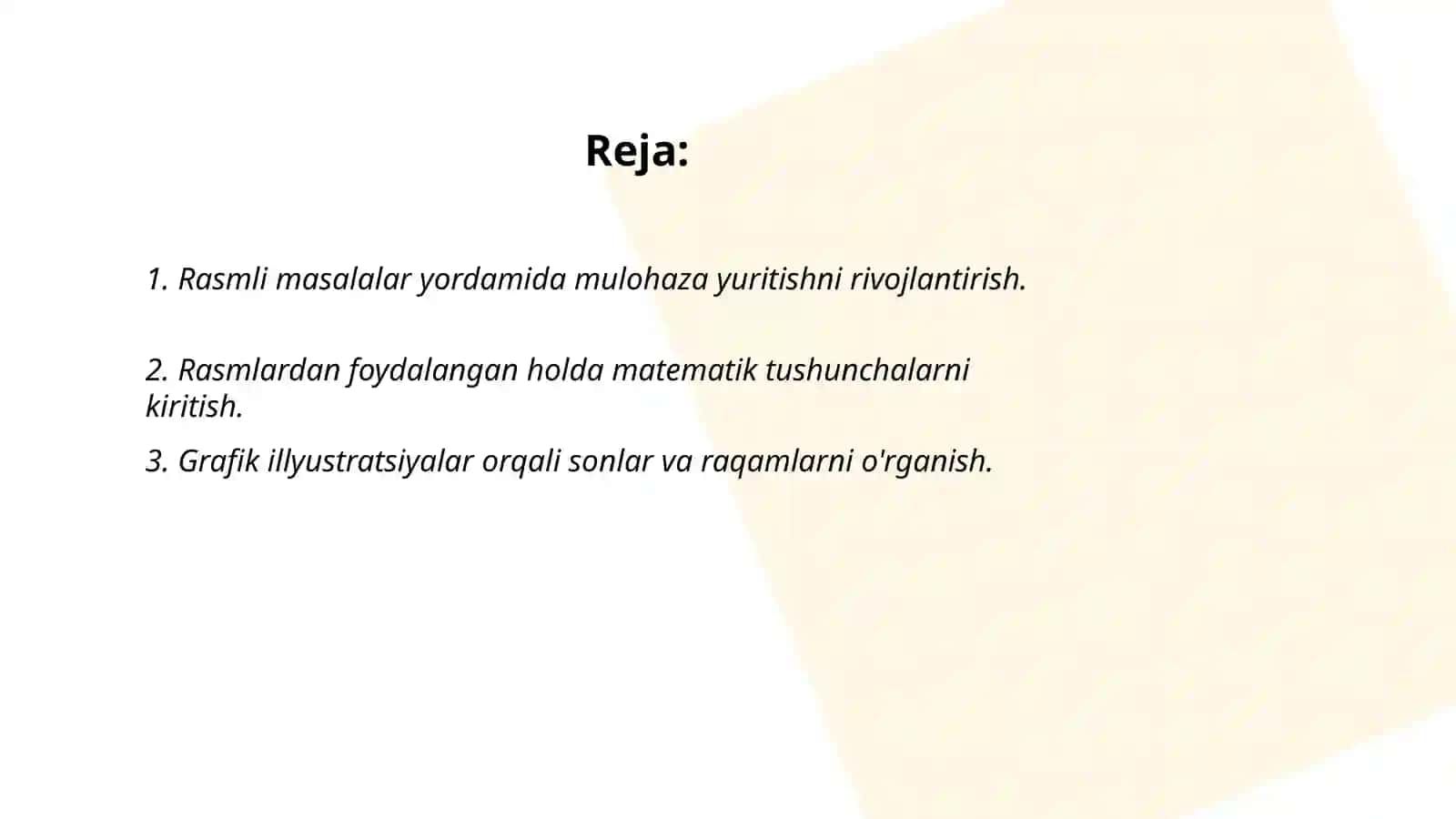 Boshlang'ich sinf matematika darsliklaridagi rasmli masalalar bilan ishlash metodikasi 2