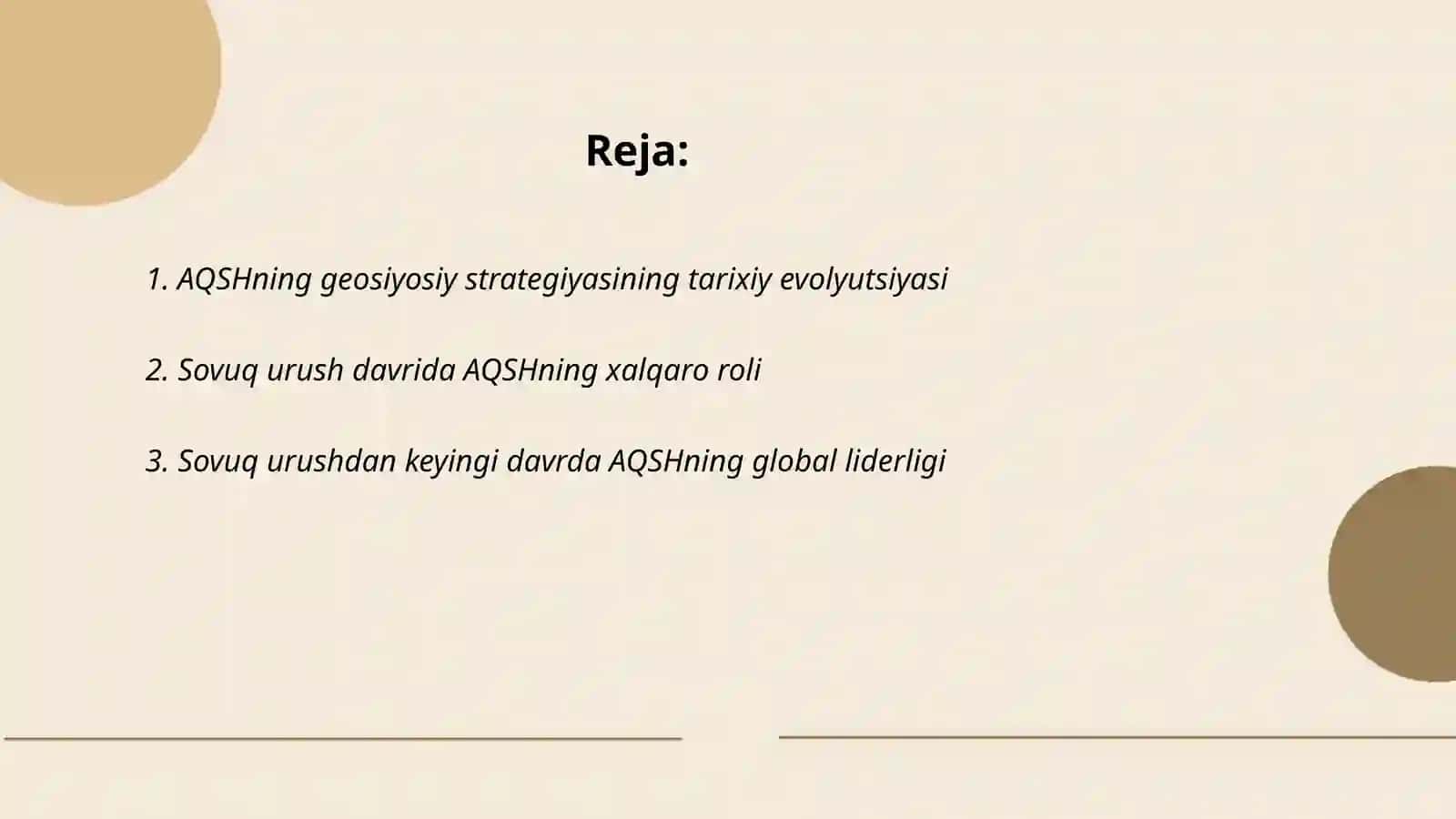 Geosiyosiy munosabatlar tizimida AQSHning roli 2