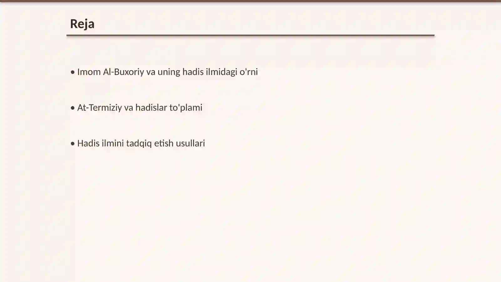 Imom Al-Buxoriy At-Termiziylarning hadis ilmini rivojlantirishdagi xizmatlari 2