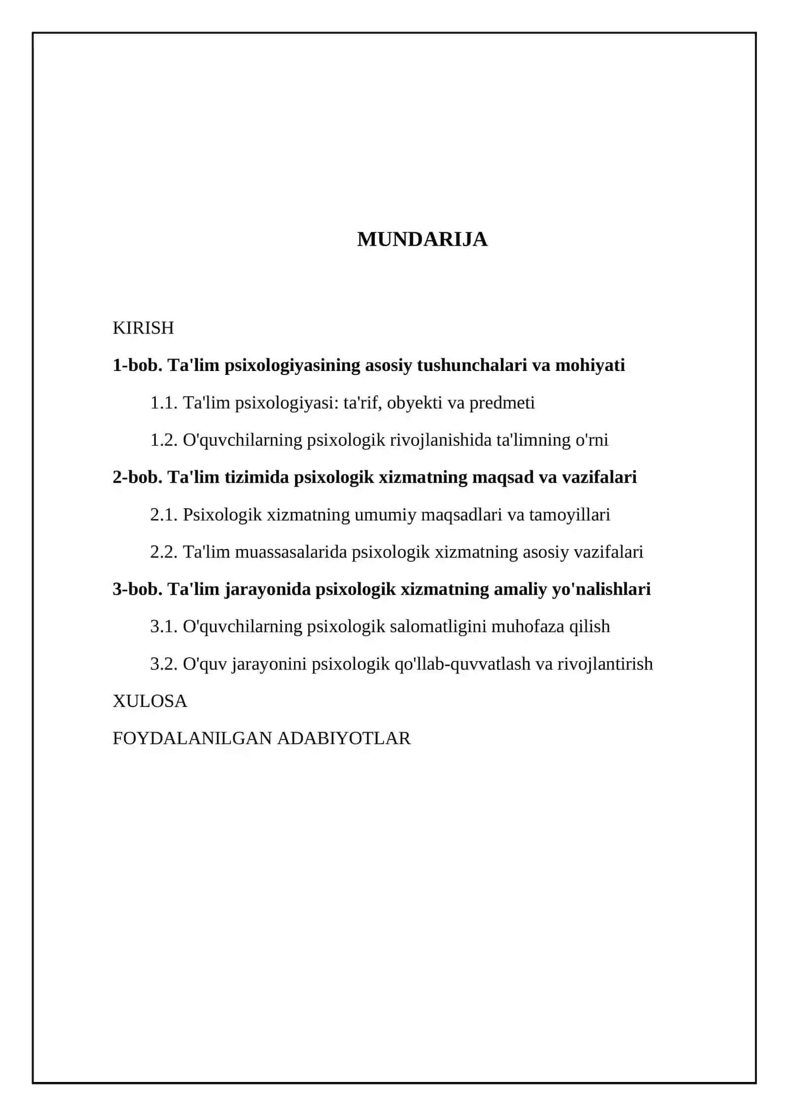 Ta'lim tizimida psixologik xizmat maqsadi va vazifalari 2