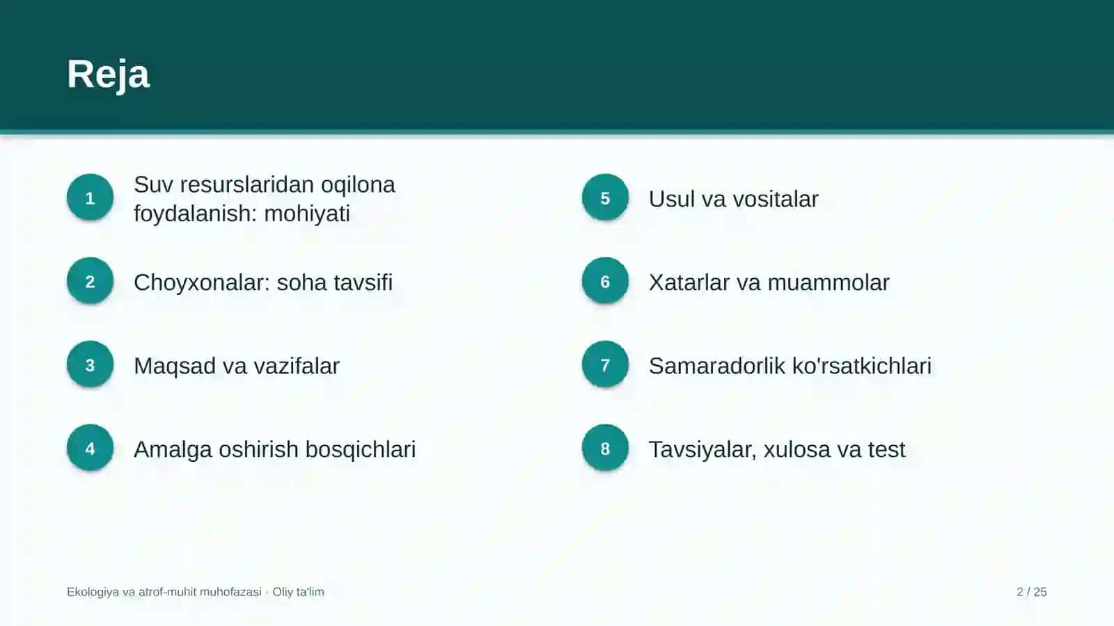 Choyxonalarda suv resurslaridan oqilona foydalanish 2