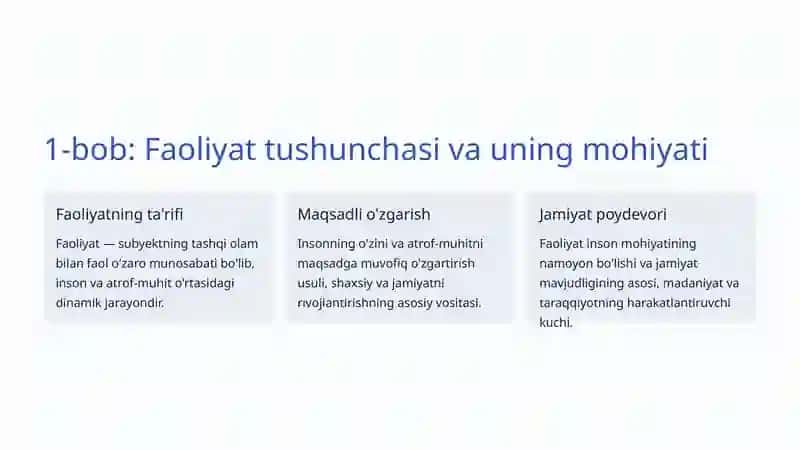 Faoliyat va Ongning O'zaro Bog'liqligi 2