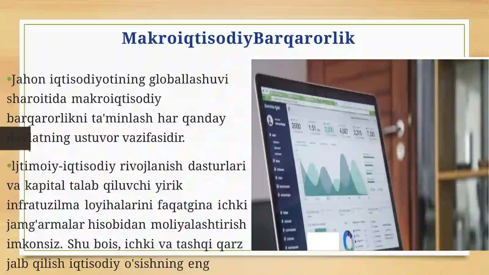 Mamlakat iqtisodiyotini moliyaviy sog‘lomlashtirishda ichki va tashqi qarzlar ijobiy natijalarining ahamiyati 2