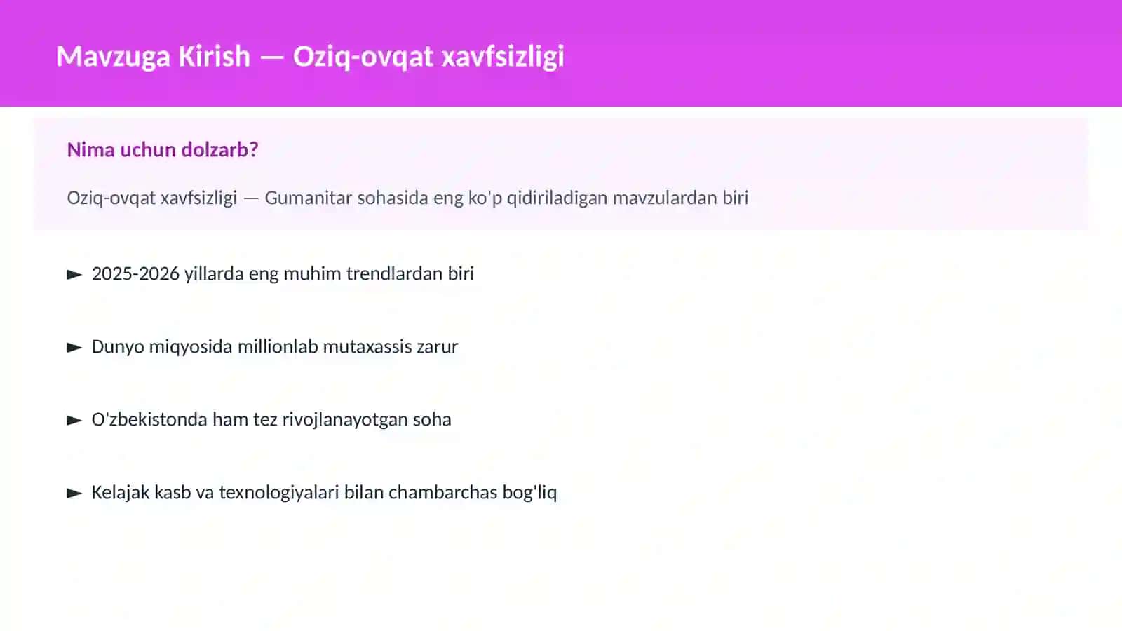 Oziq-ovqat xavfsizligi 2